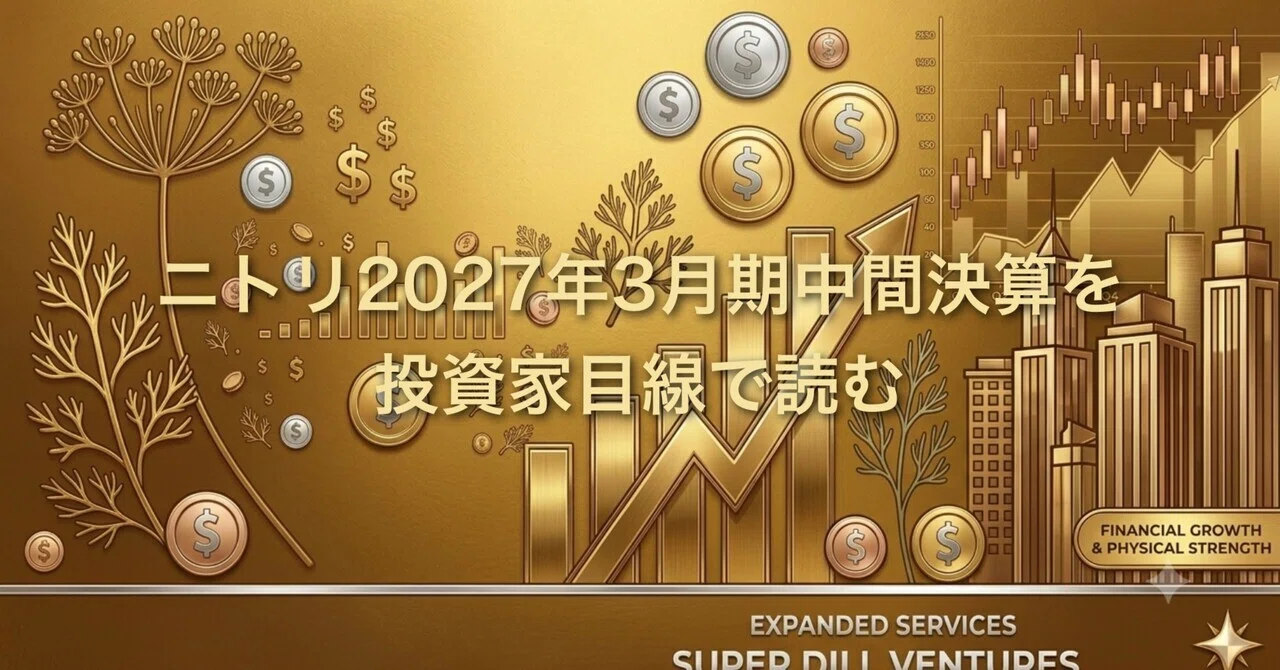 ニトリHD 2027年3月期1Q（2Q発表前の最新版）6月の冷夏で1Qは減収も、7〜9月の既存店売上は3カ月連続プラスに｜super_dill5331