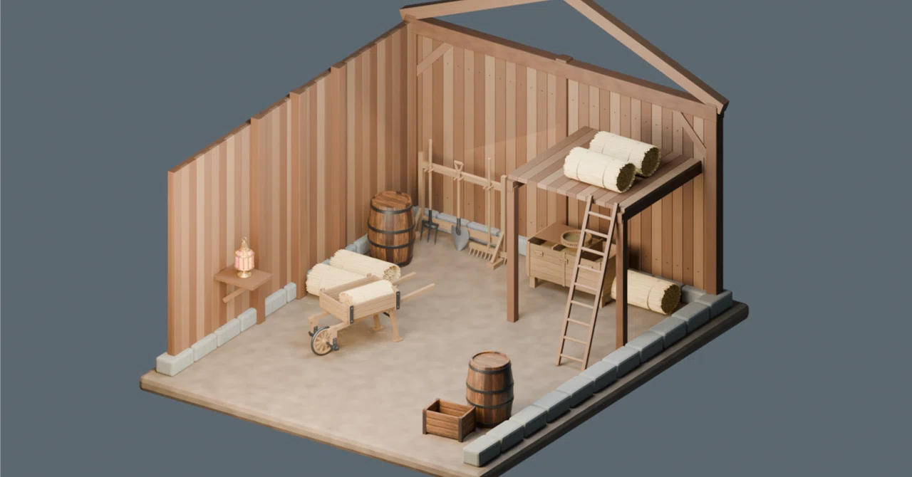 Where tools return after the harvest. A fantasy farmer's barn｜神沼三平太（AIで ...