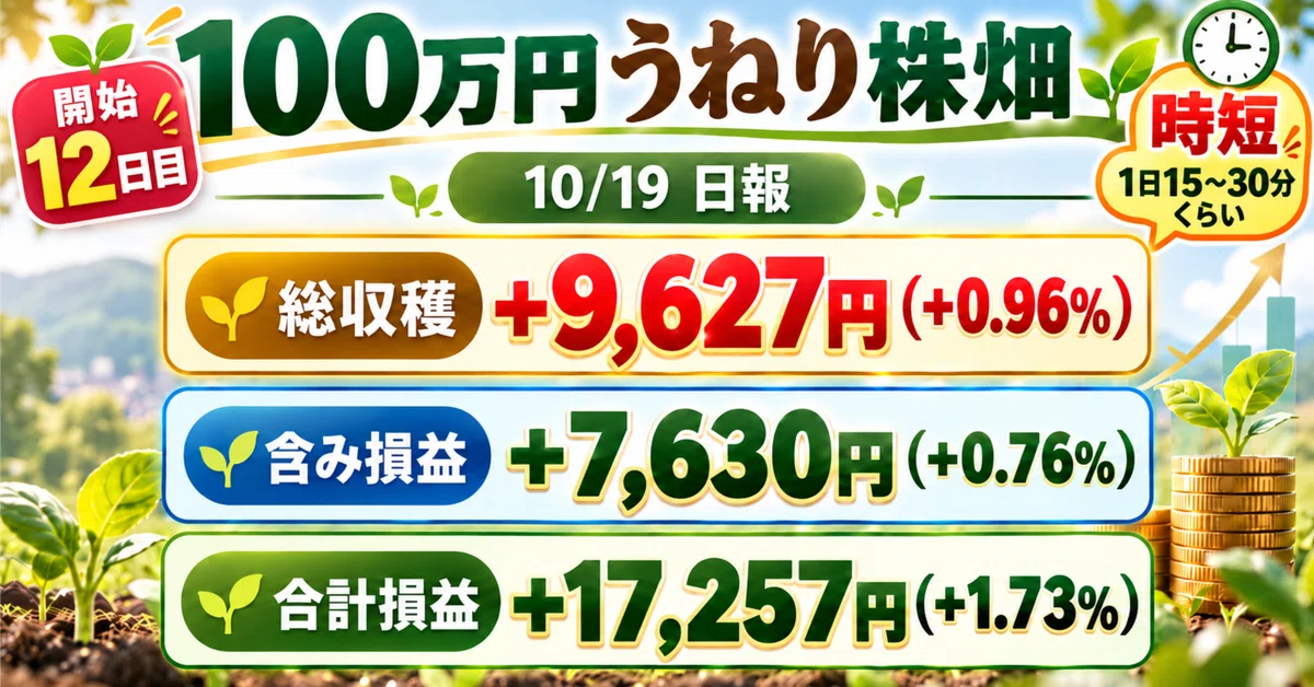 [10/19] 1 Million Yen Stock Wave Field | Today's Harvest +3,534 Yen ...