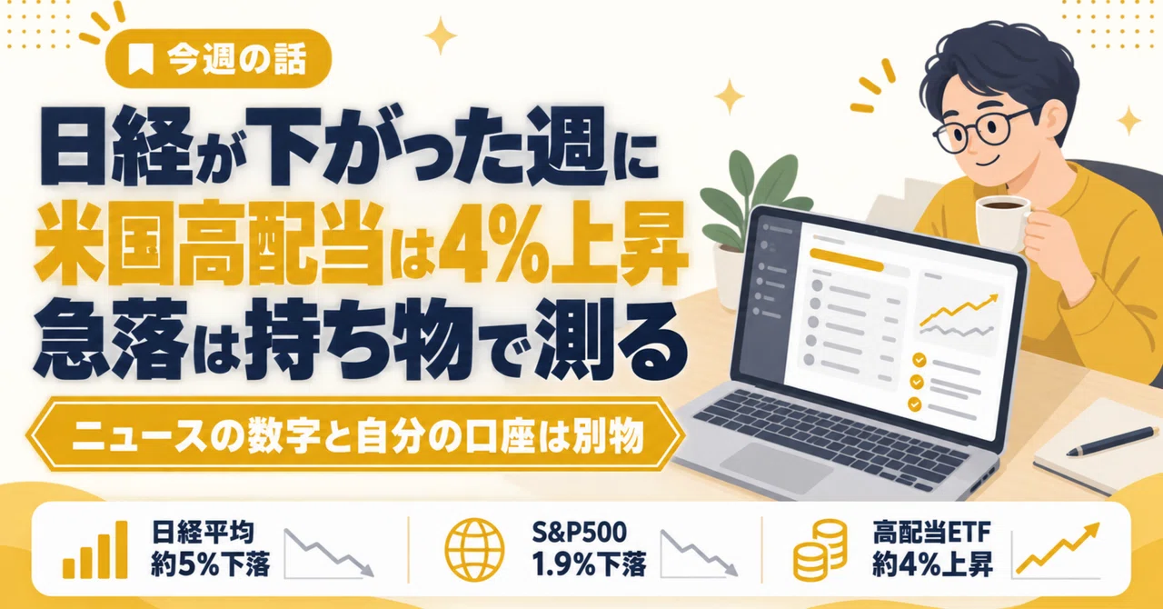 In a week when the Nikkei fell 3,700 yen, US high-dividend stocks rose ...
