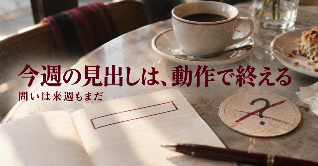 Body Do Note End note headings with an action | A week without questions|ふみか