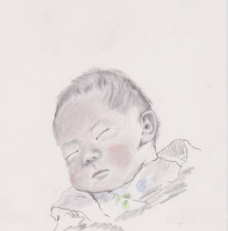 小さな子供の笑顔を描くのは難しいが楽しい｜水彩スケッチ帖