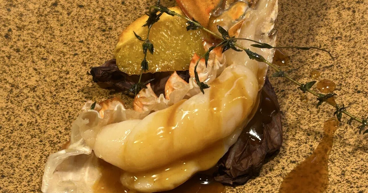 Pan-seared lobster, orange lobster sauce, honey and spice gastrique｜k ...