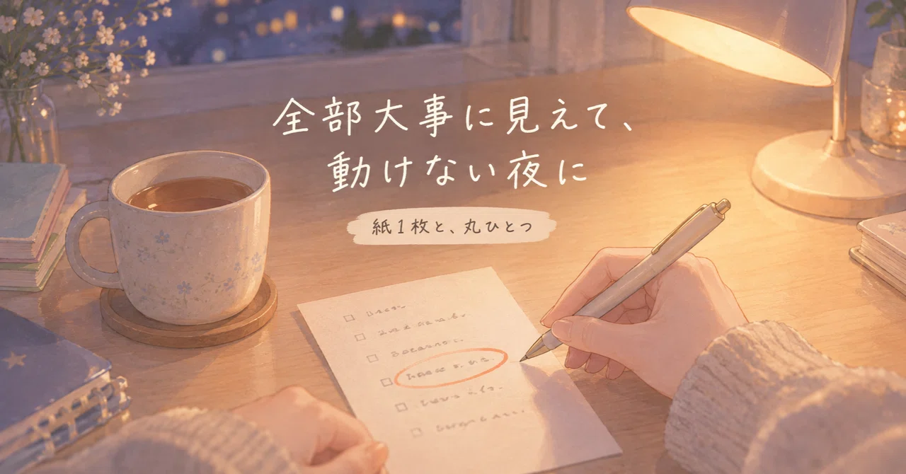 [For nights when everything seems important and you can't move] Write ...