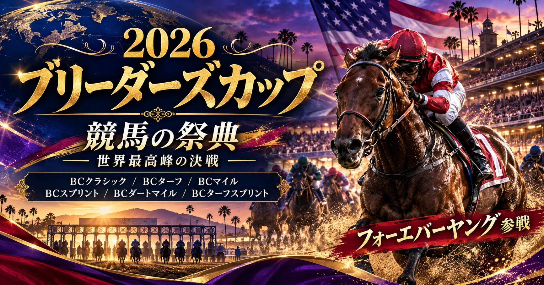 ブリーダーズカップ2026】JRA馬券発売は最大6レース！フォーエバー
