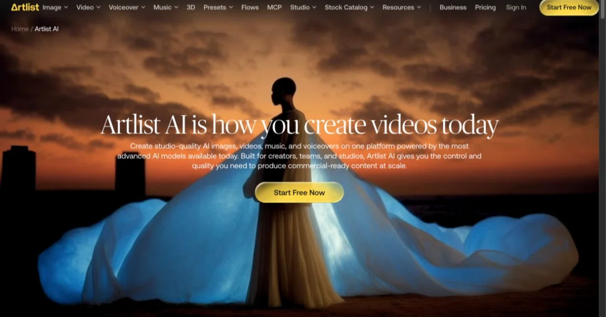 Artlist is more than just music assets. An option to create 