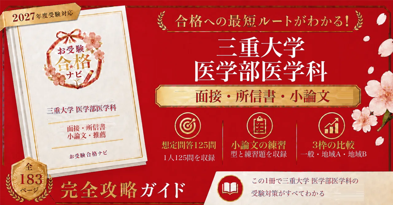三重大学 医学部医学科】学校推薦型選抜 面接・小論文・所信書 想定