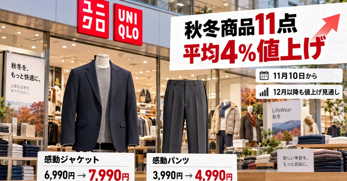 Uniqlo to raise prices on 11 autumn/winter items by an average of 4% ...