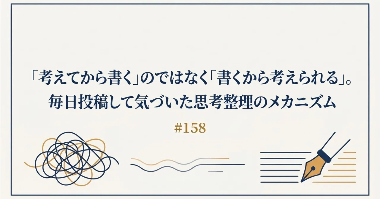 It is not 'think then write,' but 'write to think.' The mechanism of ...