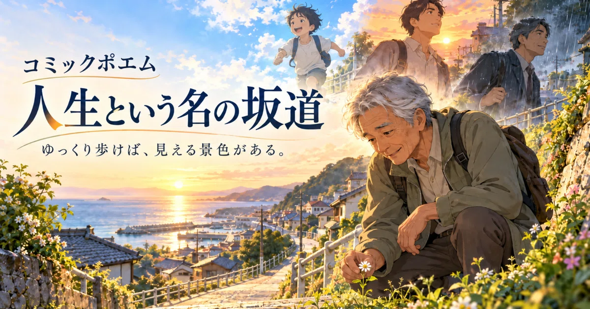 Comic Poem: The Slope Called Life｜[AIアトリエ]みのみの