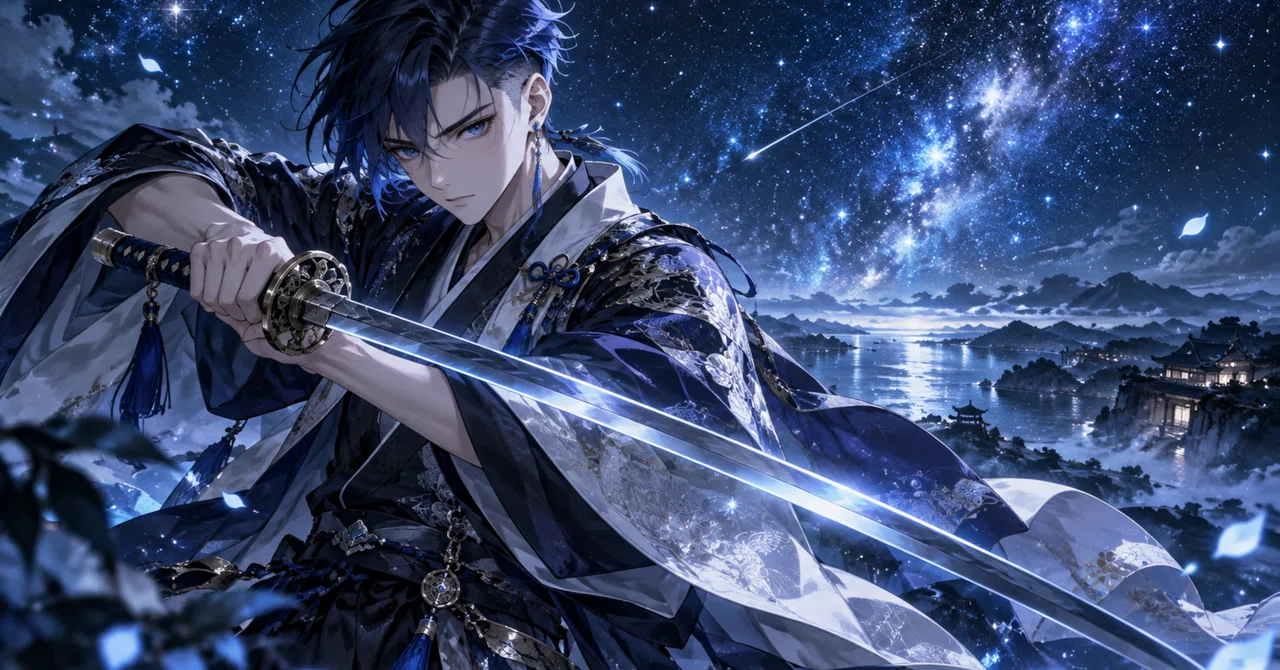 [Prompt Released] Blue Samurai Shining in the Starry Sky🌌｜WebデザイナーのAI ...