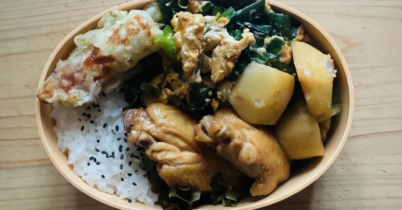 Taro hair, chicken wing joints, and one chikuwa｜ゆき食堂@お弁当と、日々のごはん