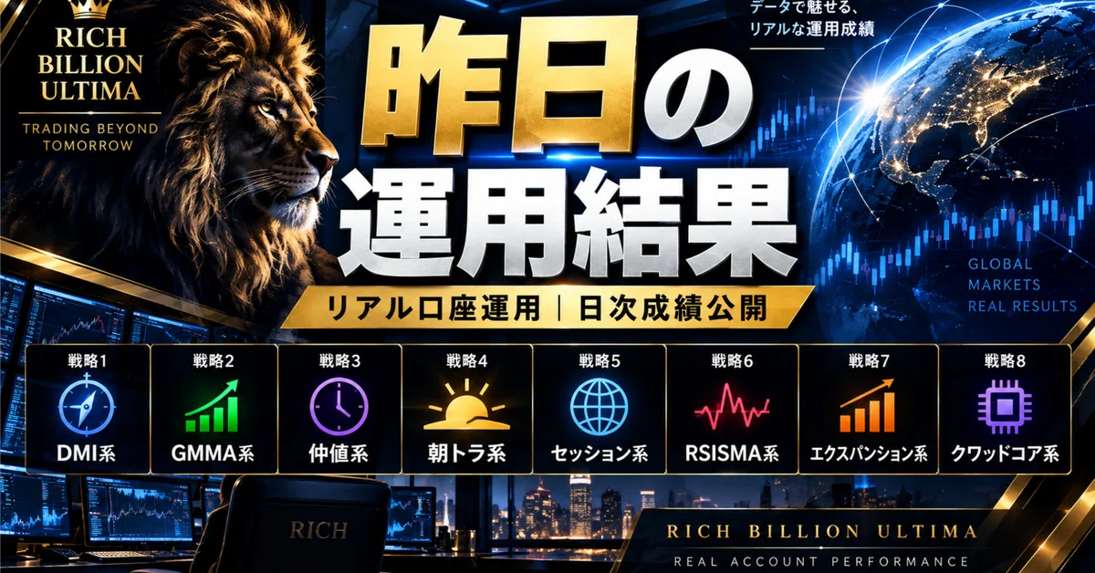 【RICH BILLION ULTIMA 運用成績】2026年10月20日｜本日 +4,398円｜リッチ社長 FX専業トレーダー