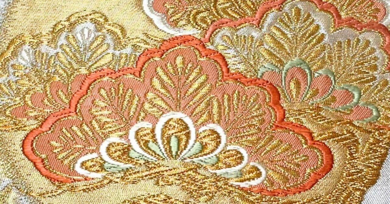 Pure Silk Tsukuri-obi (Pre-tied Obi), Double Taiko, Fukuro-obi, Two ...