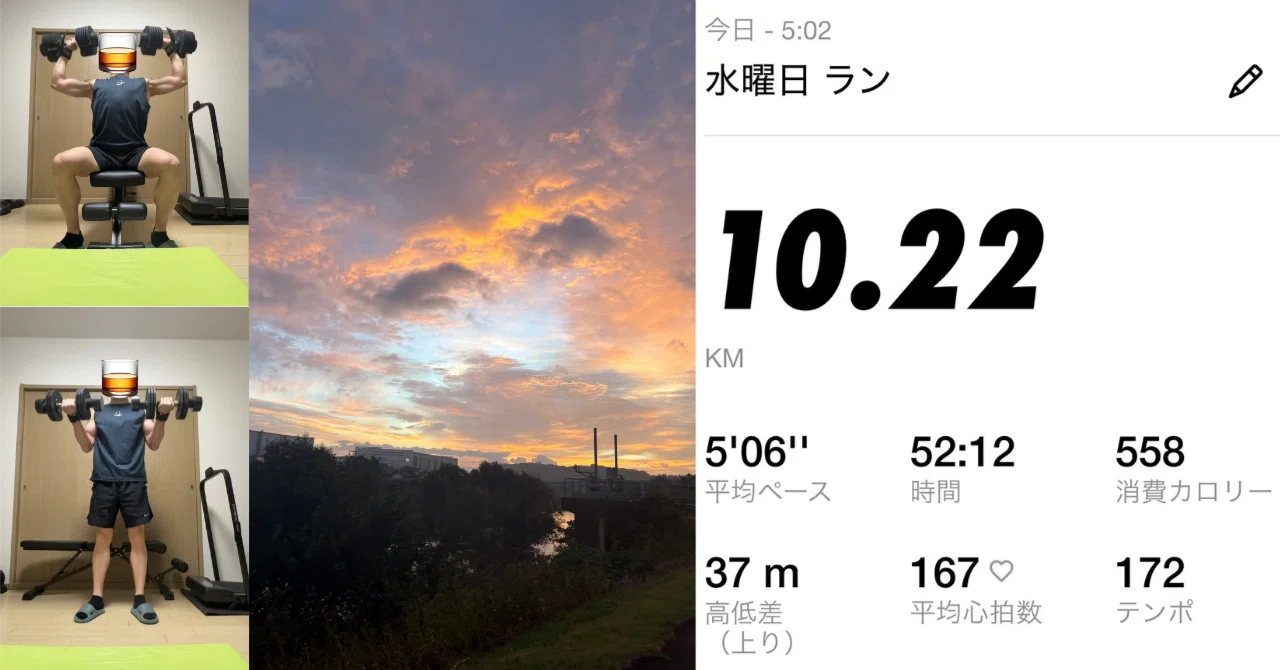 [Morning Routine] 10km morning run and shoulder/arm workout. Morning ...