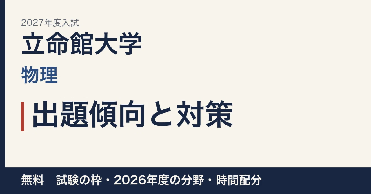 [2027 Entrance Exam] Ritsumeikan University Physics: Question Trends ...