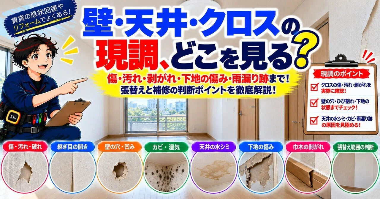 Wall, Ceiling, and Wallpaper Inspection: What Should You Look For?｜ラウキ