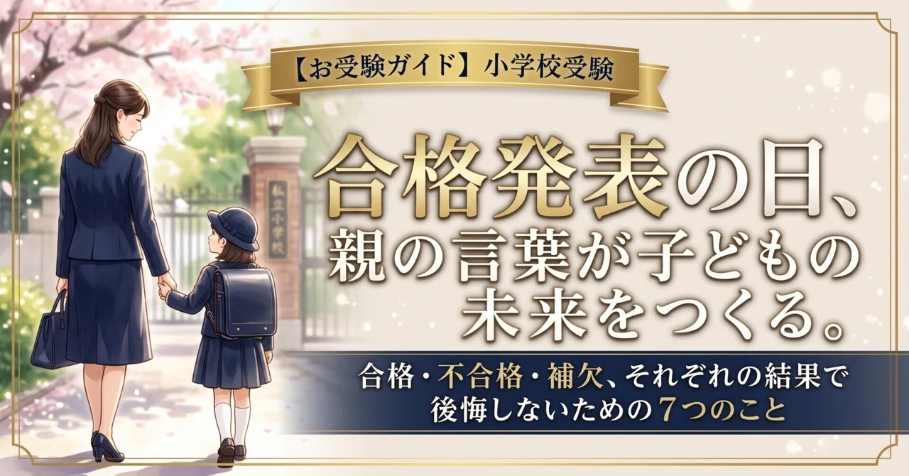 お受験ガイド】小学校受験 合格発表の日、親の言葉が子どもの未来を