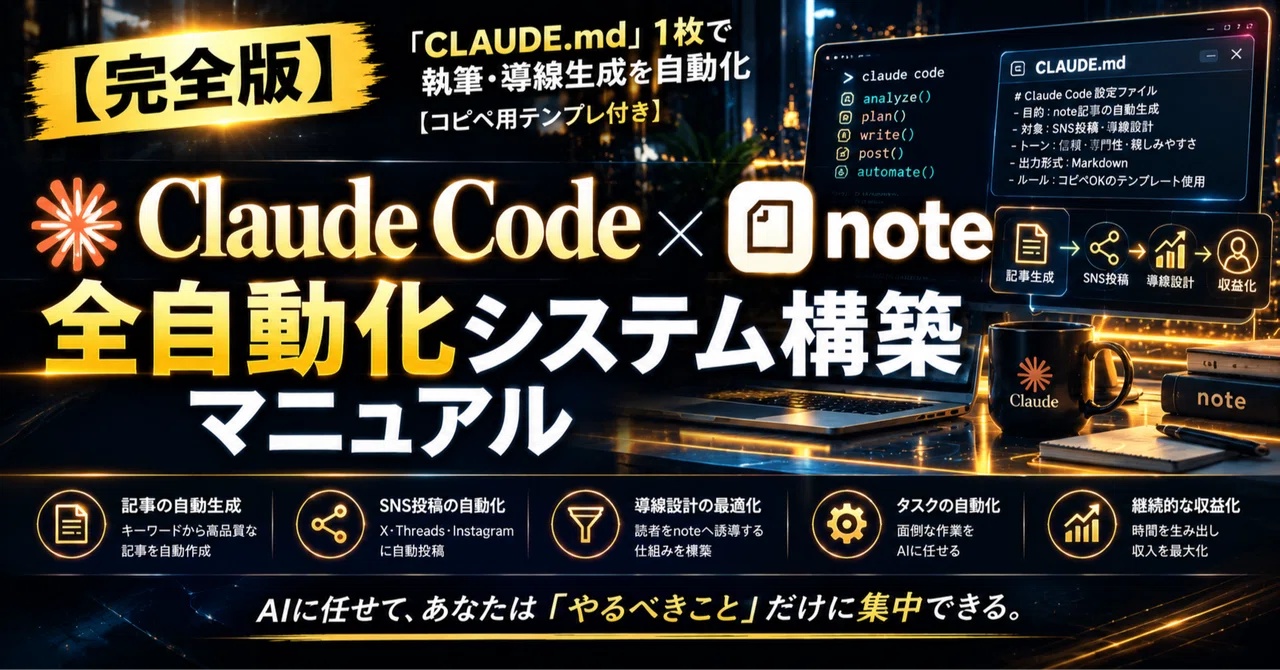 🔒 [Complete Edition] Claude Code × note Automation System Construction ...
