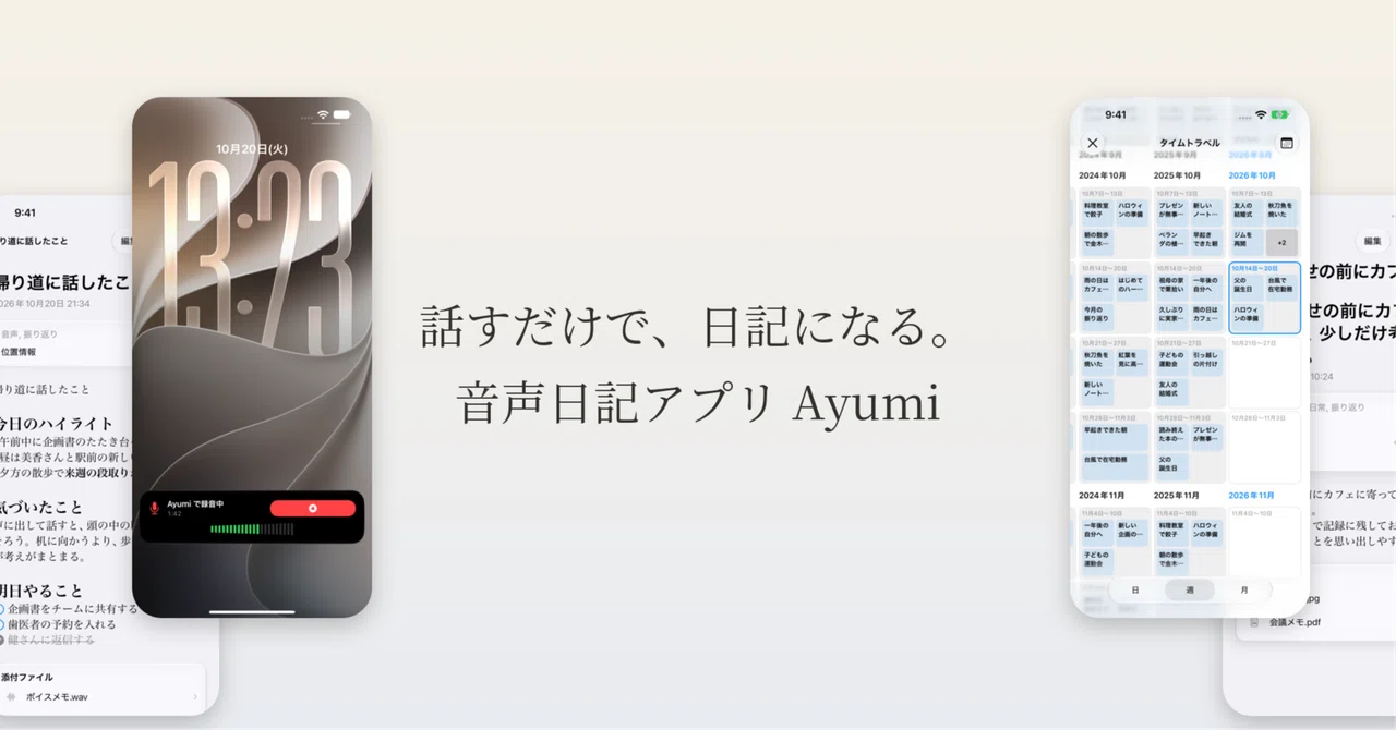 Ayumi, the voice diary app that turns speaking into a diary｜Ayumi ...