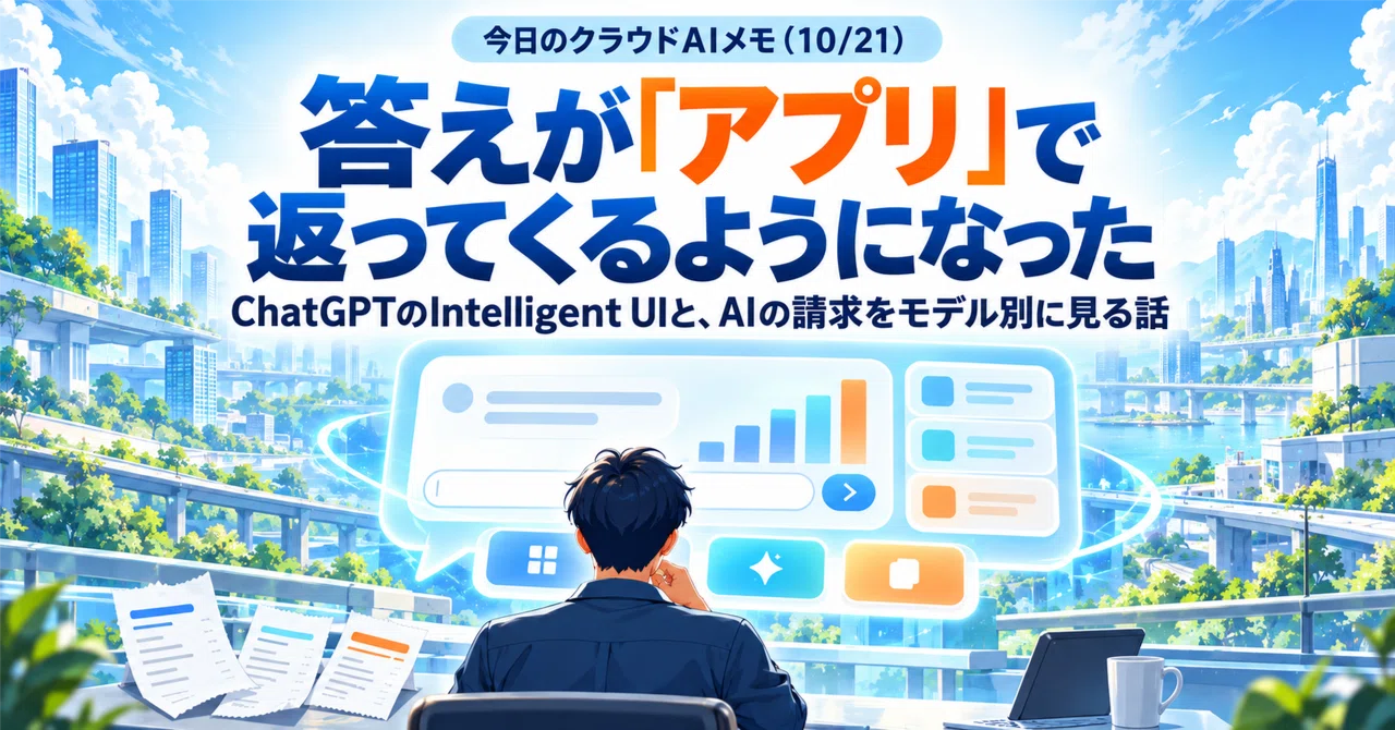Today's Cloud AI Memo (10/21): Answers now come back as 'apps'—ChatGPT ...