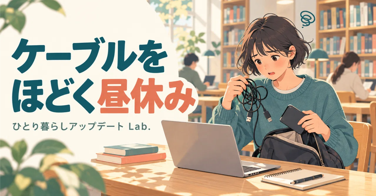 My lunch break started with untangling a cable｜ひとり暮らしアップデート Lab.
