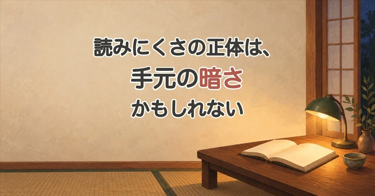 読みにくさの正体は、手元の暗さかもしれない｜Masa | ゆるっとAI副業