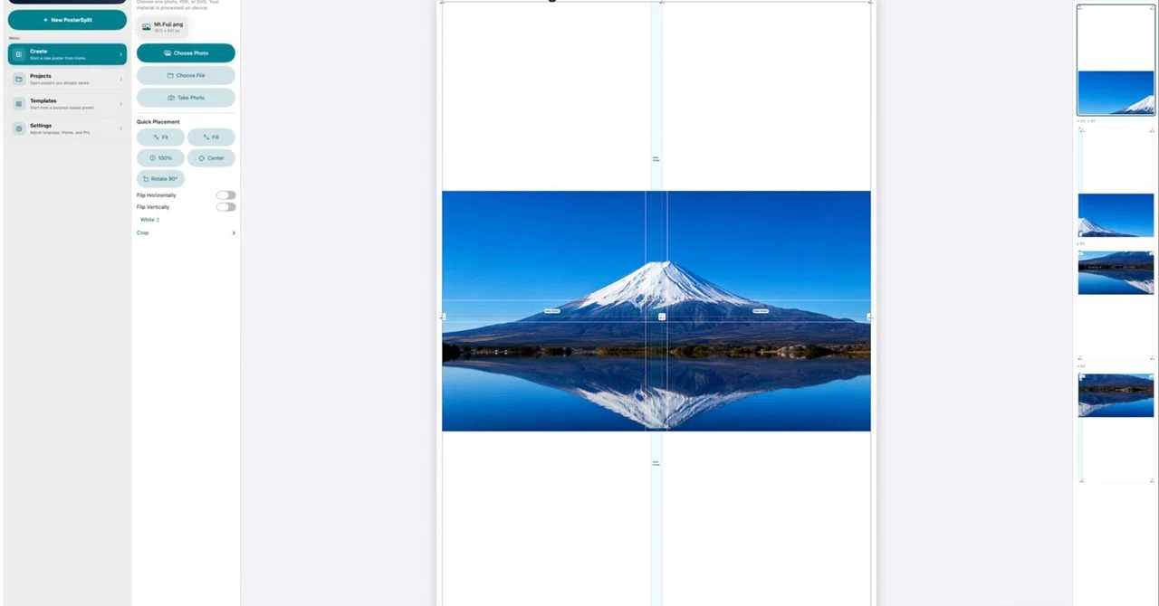 How to print posters on A4 paper with a Mac | PosterSplit for home ...