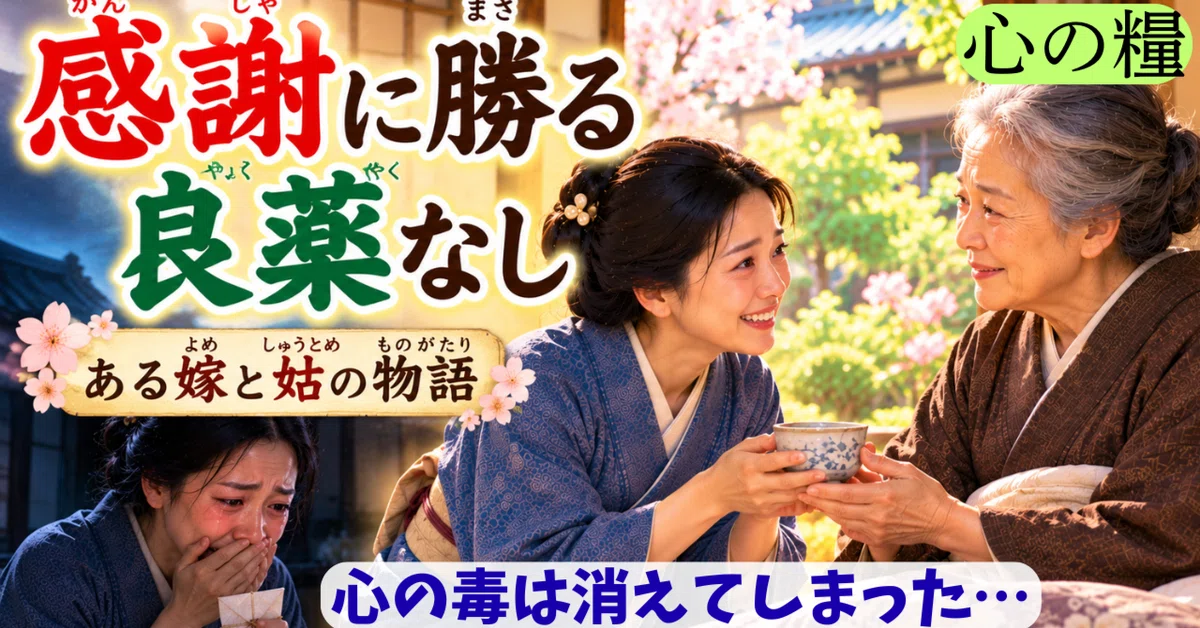 【感動】『感謝に勝る良薬なし』ある嫁と姑の物語｜作家 中井俊已・フォロバ100