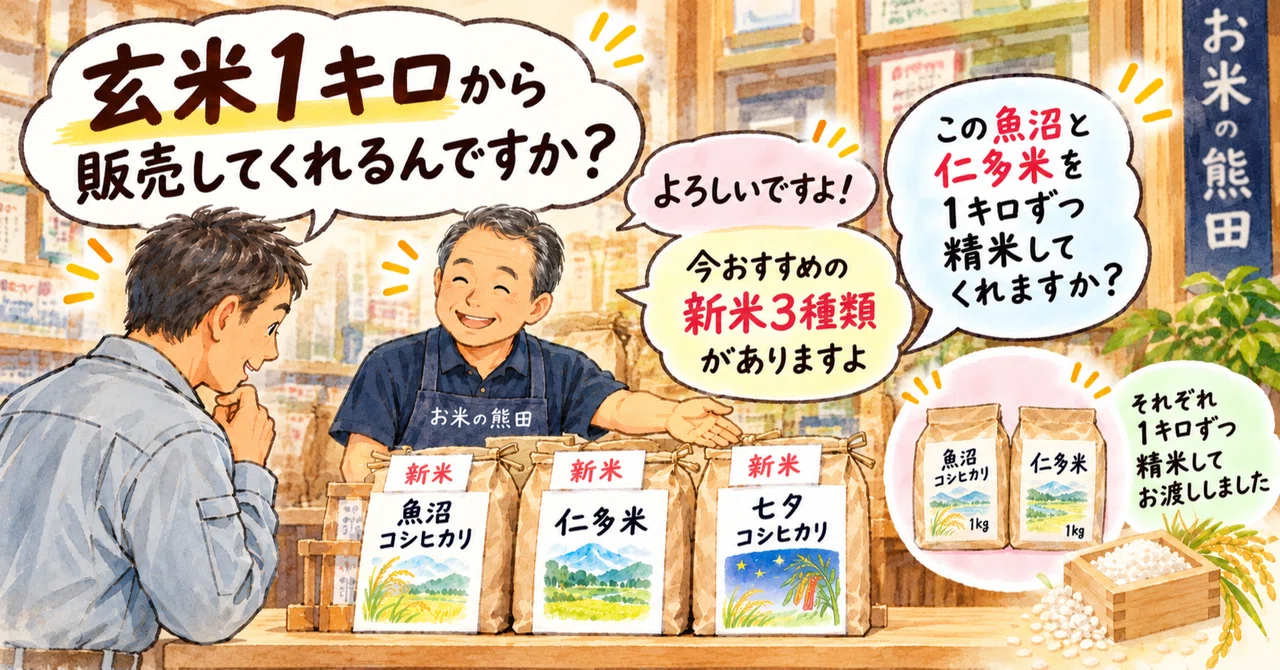 Do you sell brown rice starting from 1 kilogram?｜岐阜市の美味しいお米屋さん。お米の熊田