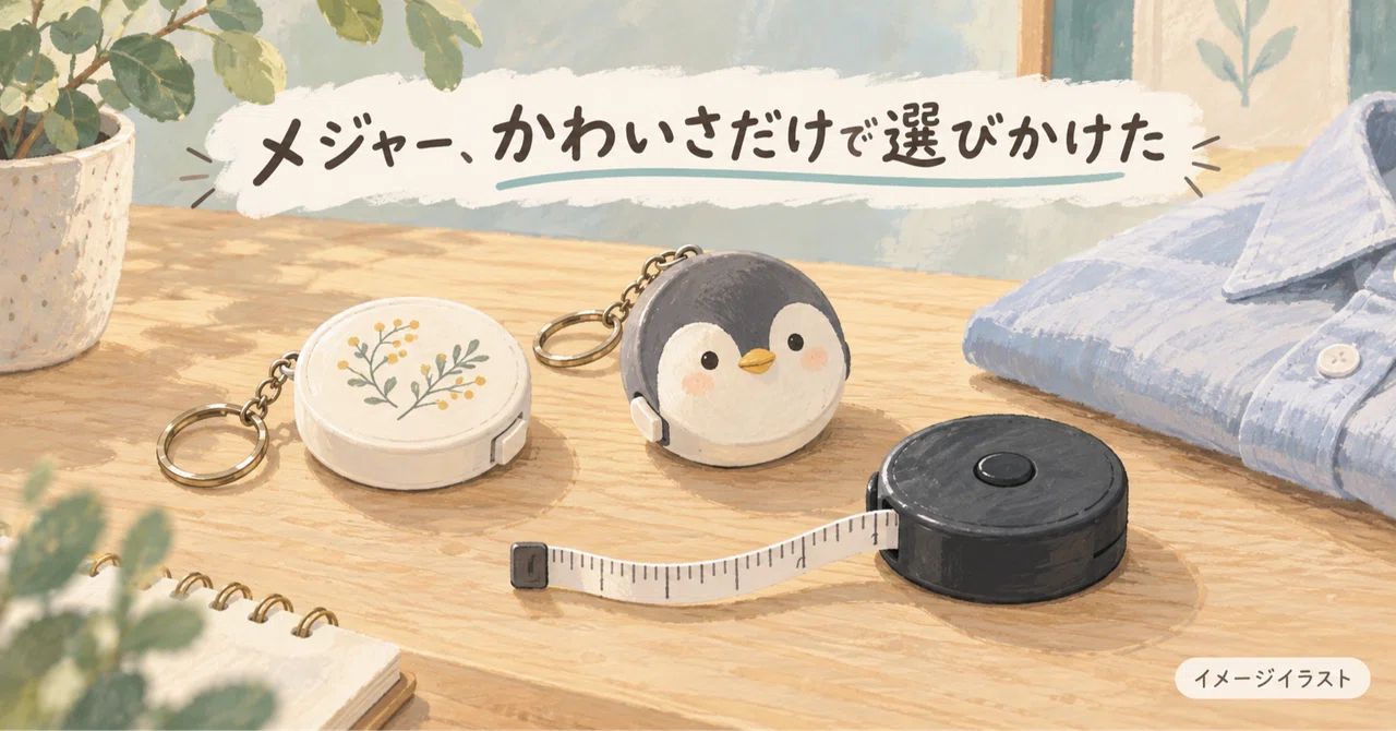 Choosing a tape measure before buying clothes. I was drawn to a penguin ...