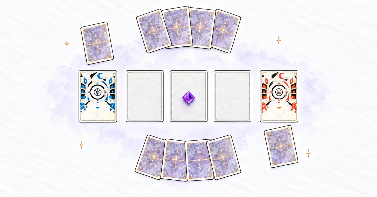 Placing cards face down in 5 locations. Finalized rules and mind games ...
