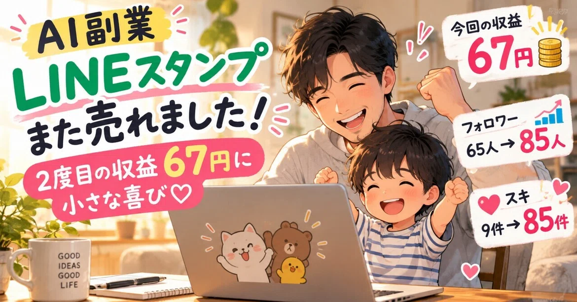 [AI Side Hustle] My LINE stickers sold again! A small joy with my ...