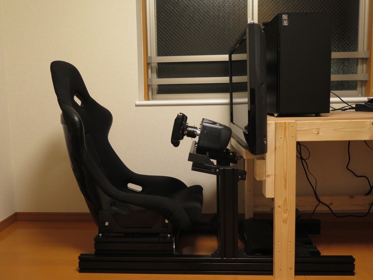 ミスミアルミフレームでiRacing④(SIMコクピット完成編)|MASK ミスミアルミフレームでiRacing④(SIMコクピット完成編)|MASK