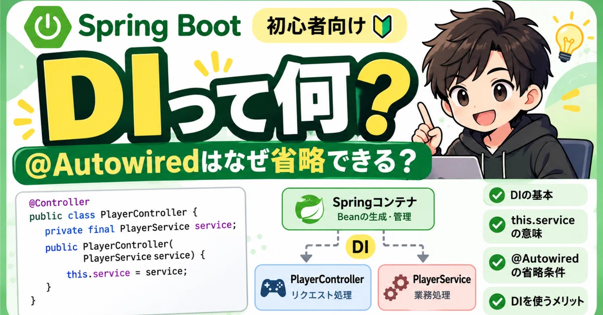 [For Spring Boot Beginners] What is DI? I learned why @Autowired can be ...