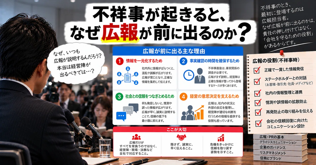Why does PR step forward when a scandal occurs?｜T-Watanabe