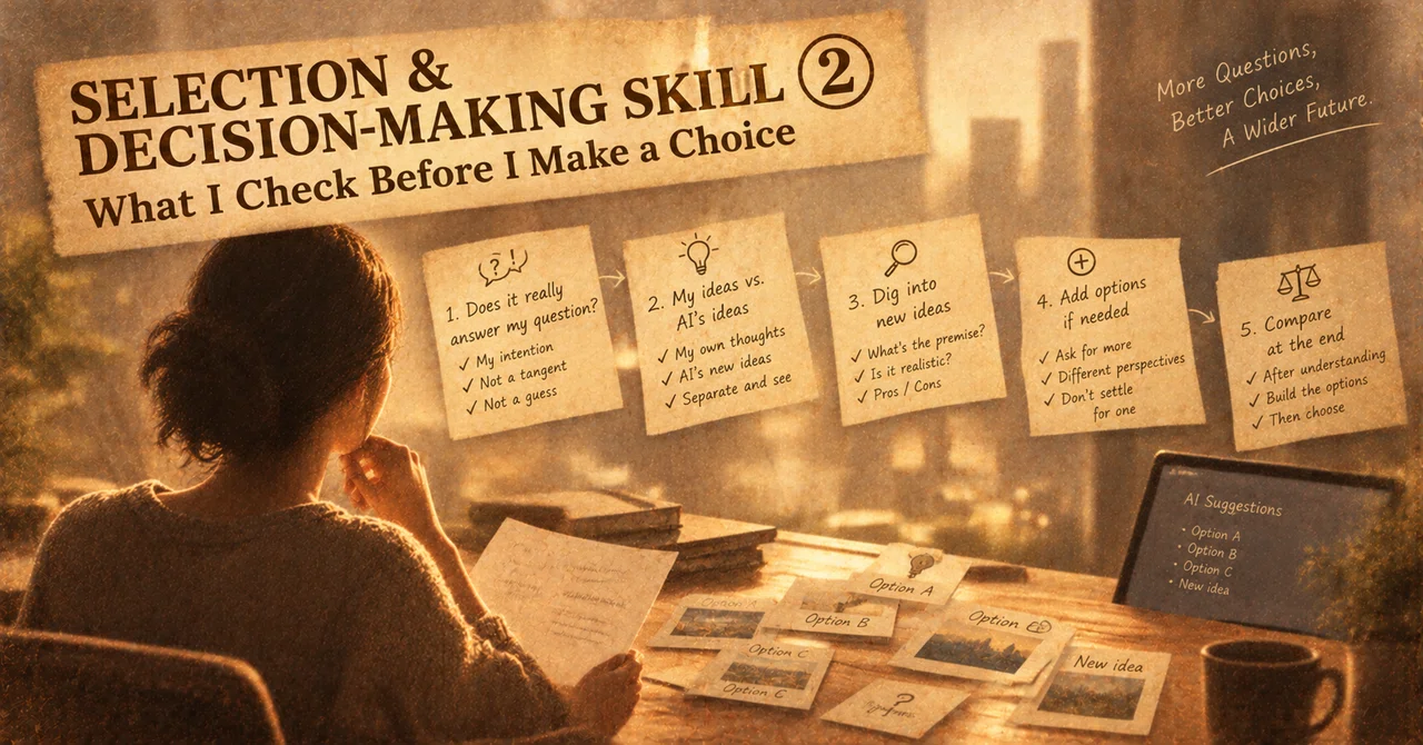 Selection and Decision-Making Skills ② | What I Check Before Making a ...