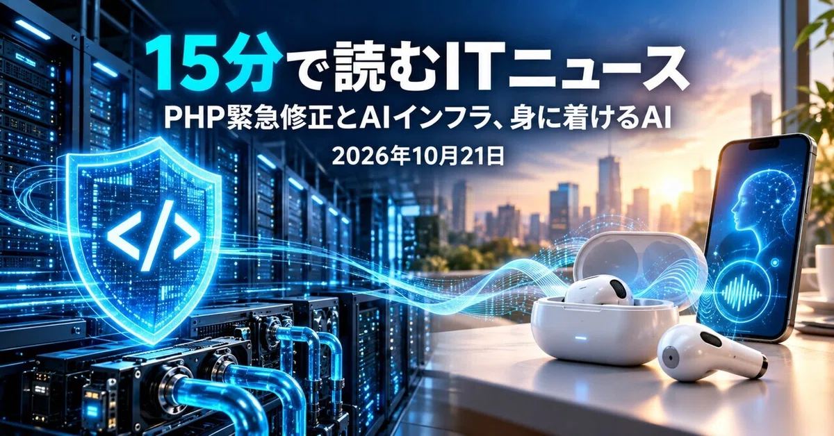 [October 21, 2026] 15-Minute IT News | PHP Emergency Patch, AI ...