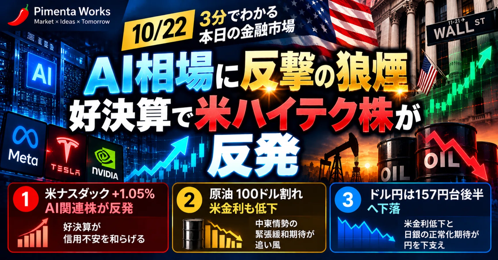 [10/22] Today's Financial Market in 3 Minutes | Counterattack in the AI Market, US Tech Stocks Rebound on Strong Earnings