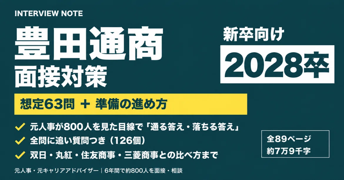 [Class of '28] Toyota Tsusho Interview Preparation | 63 Expected ...