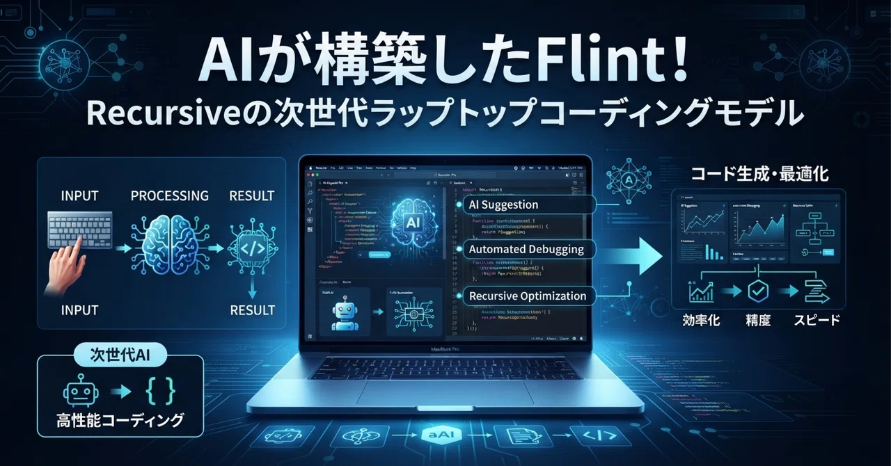 AIが構築したFlint！Recursiveの次世代ラップトップコーディングモデル｜AIソリューションオフィス