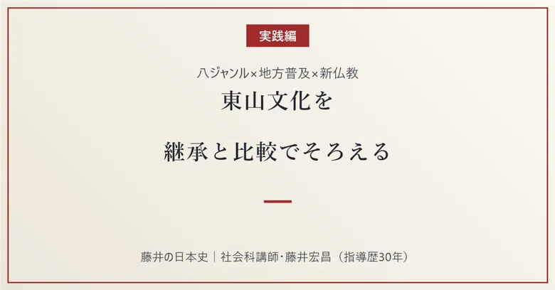[Practice] Organizing Higashiyama Culture by Succession Order and ...