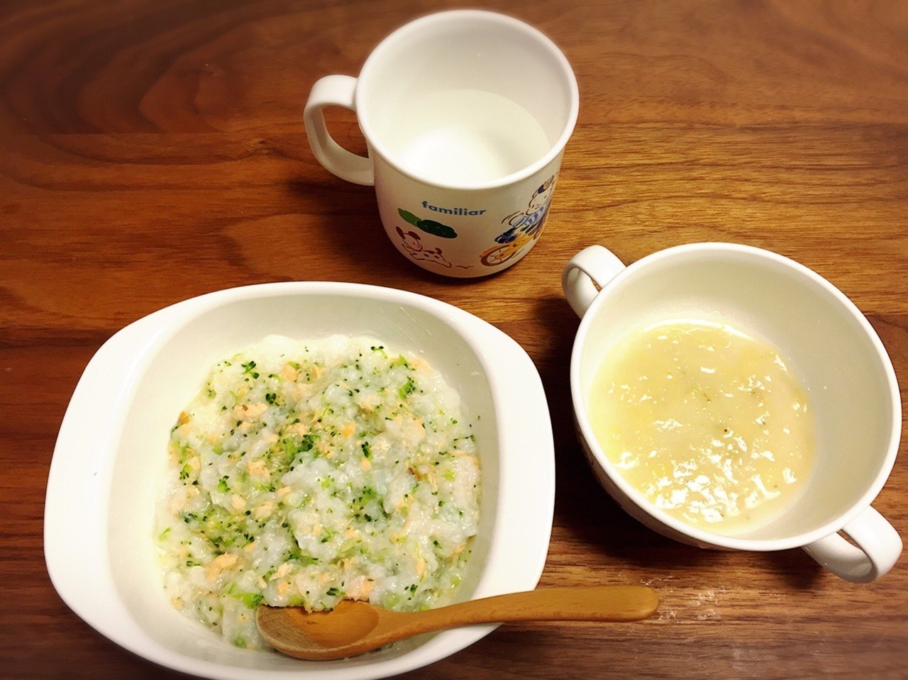 離乳食110日目 よるごはん 鮭とブロッコリー粥 バナナミルクスープ ちょっと便秘気味なのでバナナを 火を通すと甘みが増して美味しいね 離乳食 中期食 育児 子育て ワーママ Mineco Note 離乳食110日目 よるごはん 鮭とブロッコリー粥 バナナミルクスープ ちょっと便秘気味なのでバナナを 火を通すと甘みが増して美味しいね 離乳食 中期食 育児 子育て ワーママ Mineco Note