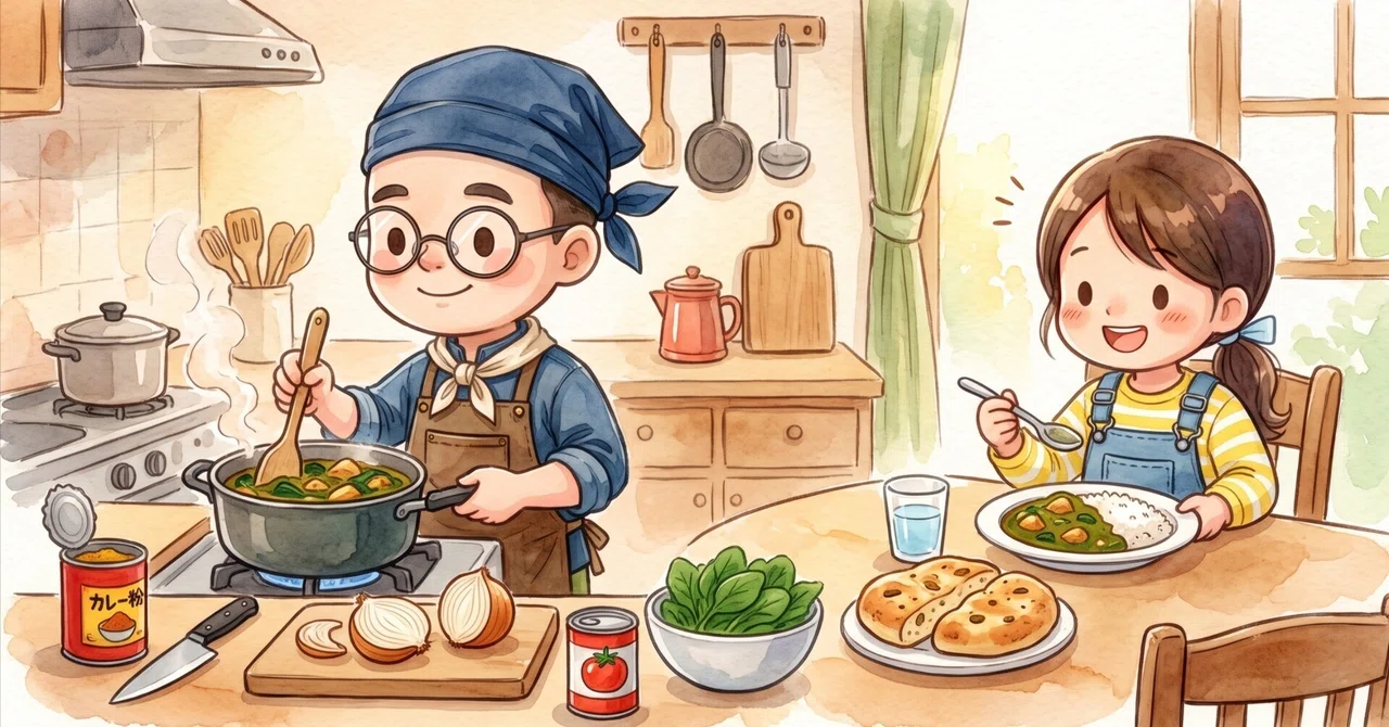 [Cooking] Saag Chicken Curry | Spinach and spices are delicious!｜けんぱみぃ