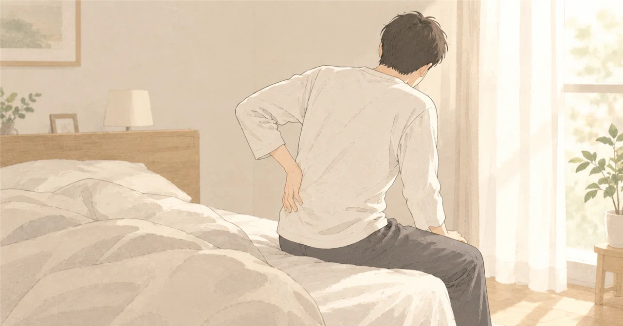 Lower back pain upon waking. It might have been related to my sleeping ...