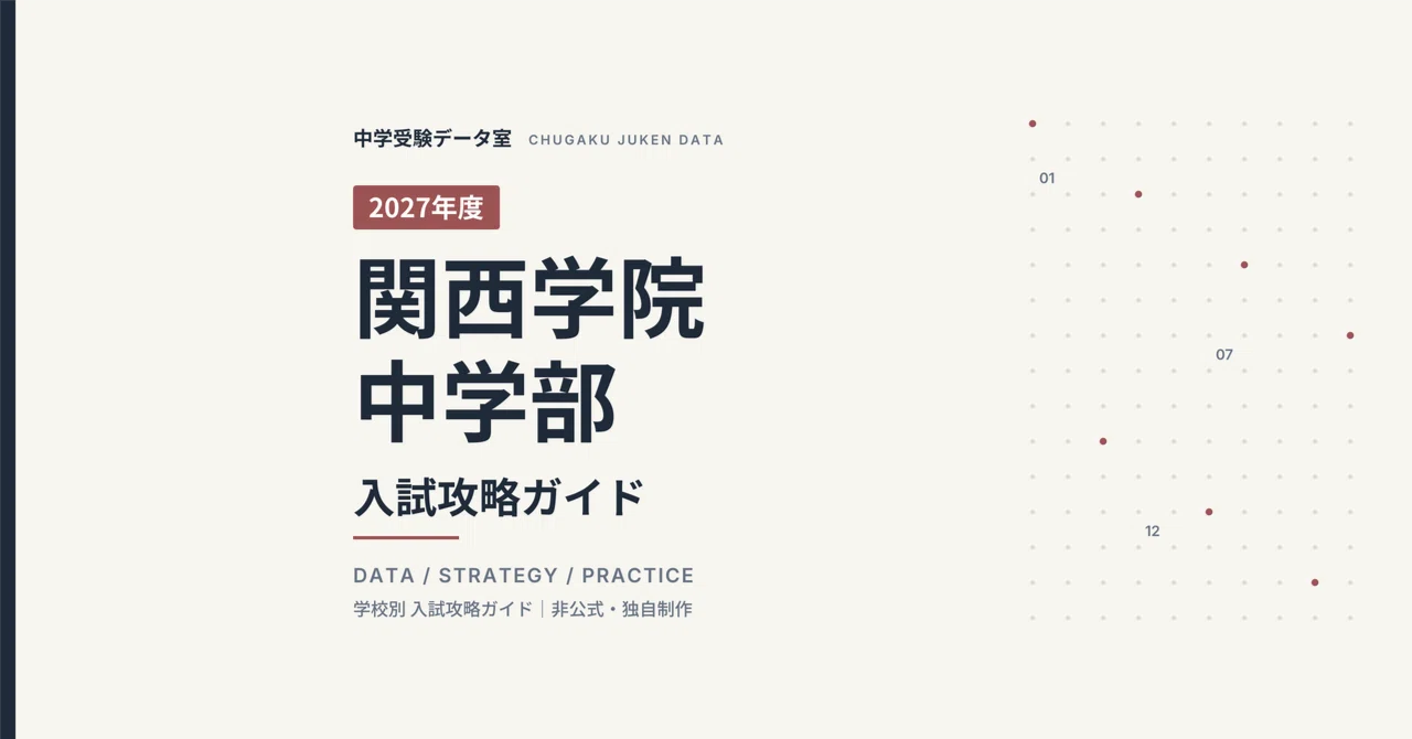[Fiscal Year 2027] Kwansei Gakuin Junior High School Entrance Exam ...