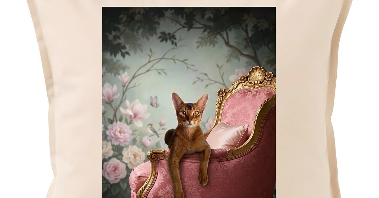 Abyssinian Rococo-style shabby pink cushion is now available!｜うちの子ルネサンス ...