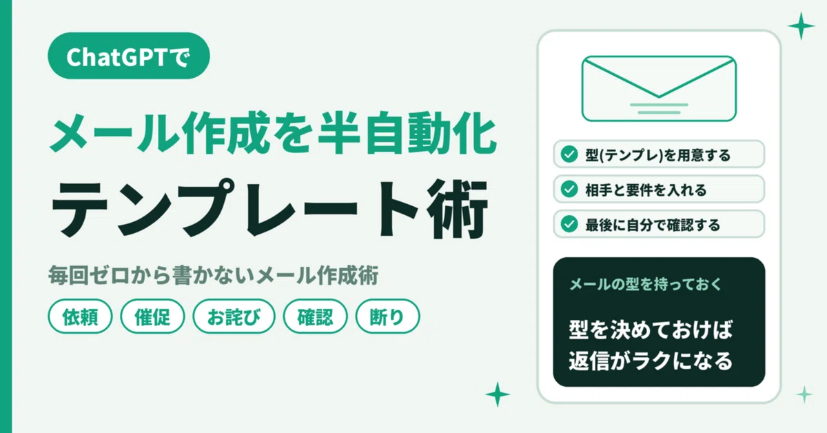 Template Techniques for Semi-Automating Email Creation with ChatGPT｜スピリ ...