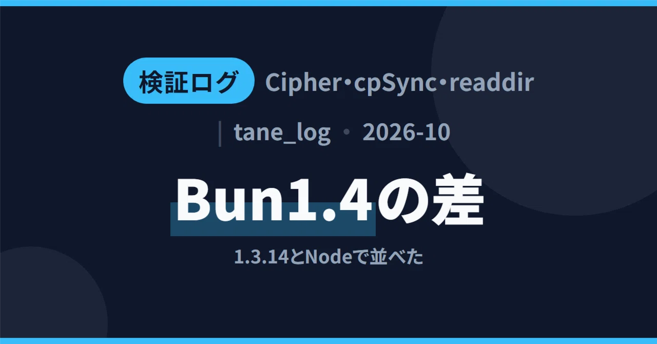 Bun 1.4.3의 Linux 컨테이너 실측: Cipher의 stream은 64바이트만 반환하며, errorOnExist가 ...
