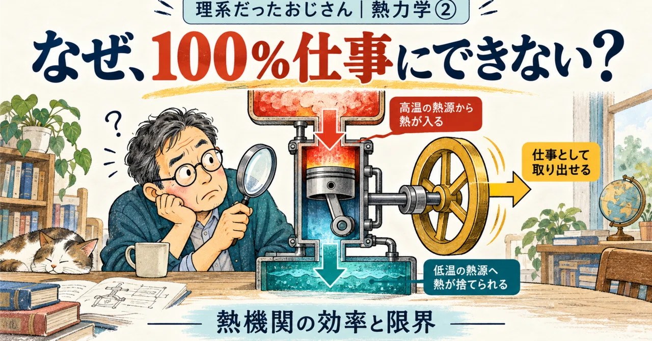 Energy is conserved, so why can't it all be converted into work?｜理系だったおじさん